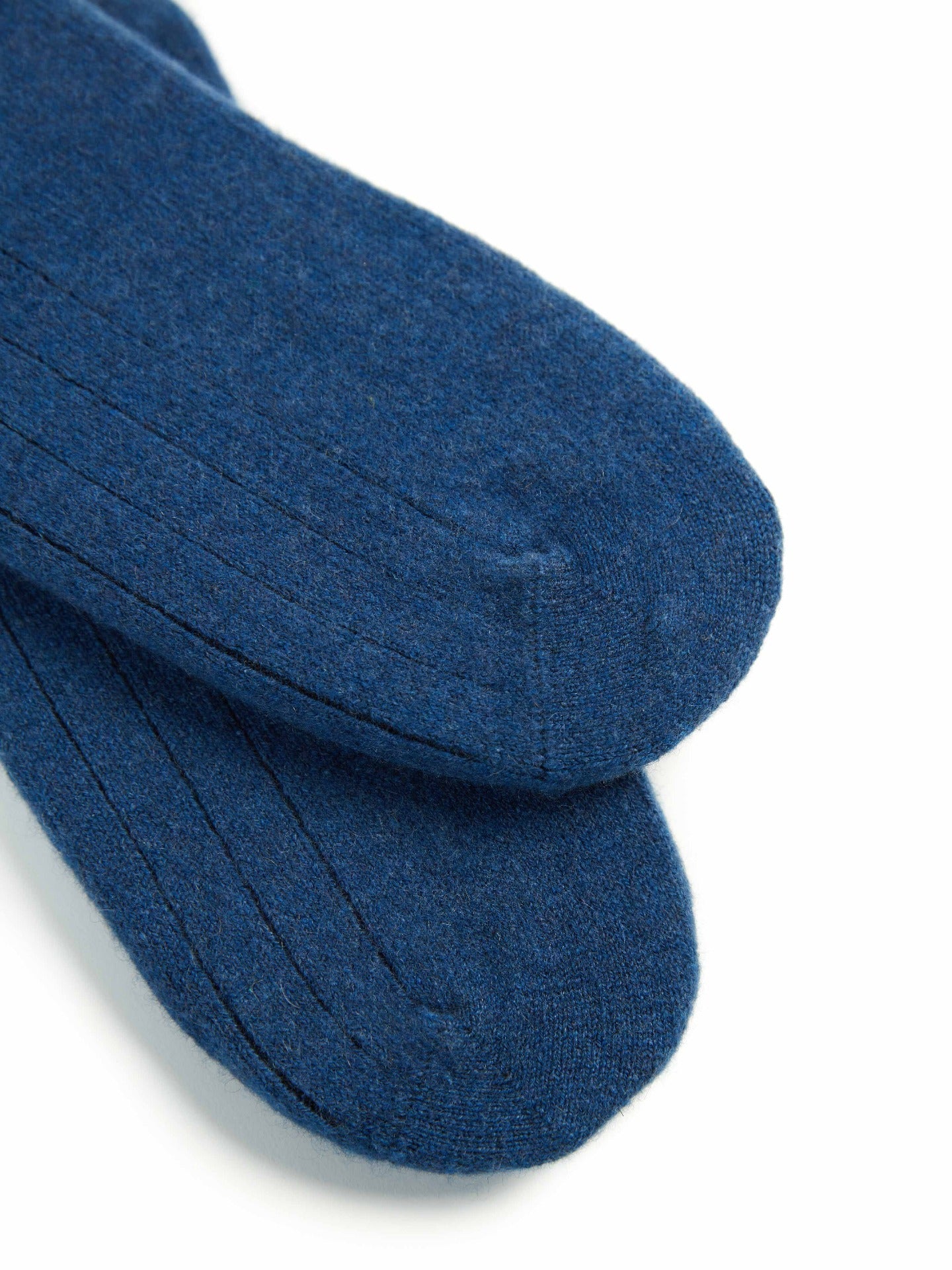 Unisex Cashmere Trim Knit Bed Socks Ensign Blue  - Gobi Cashmere