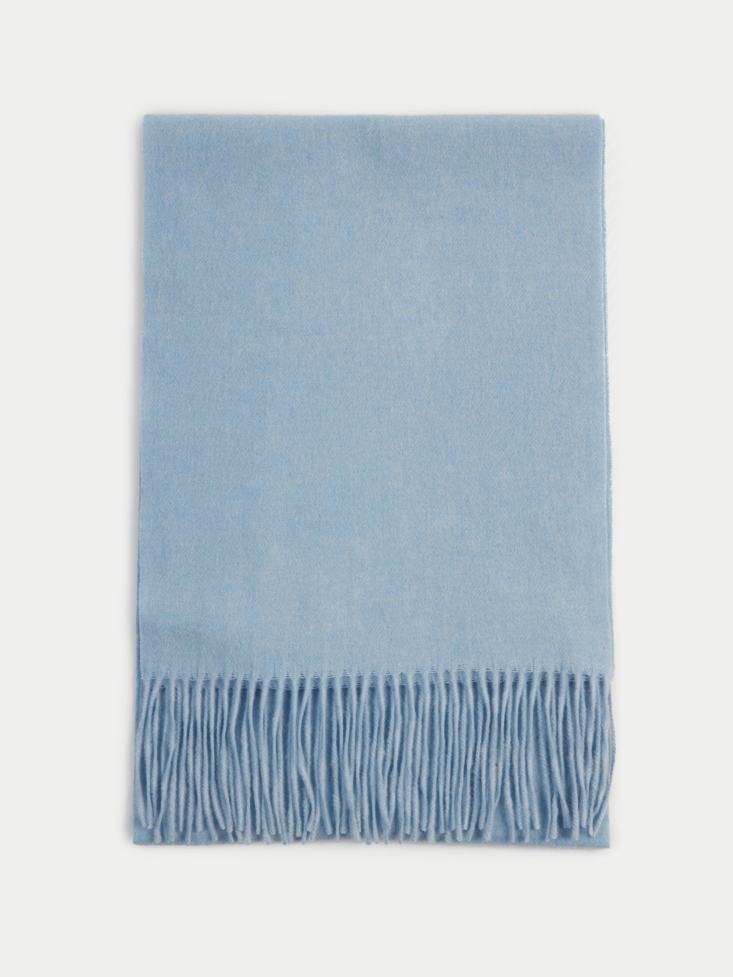 Unisex Cashmere Fringed Scarf Light Blue - Gobi Cashmere