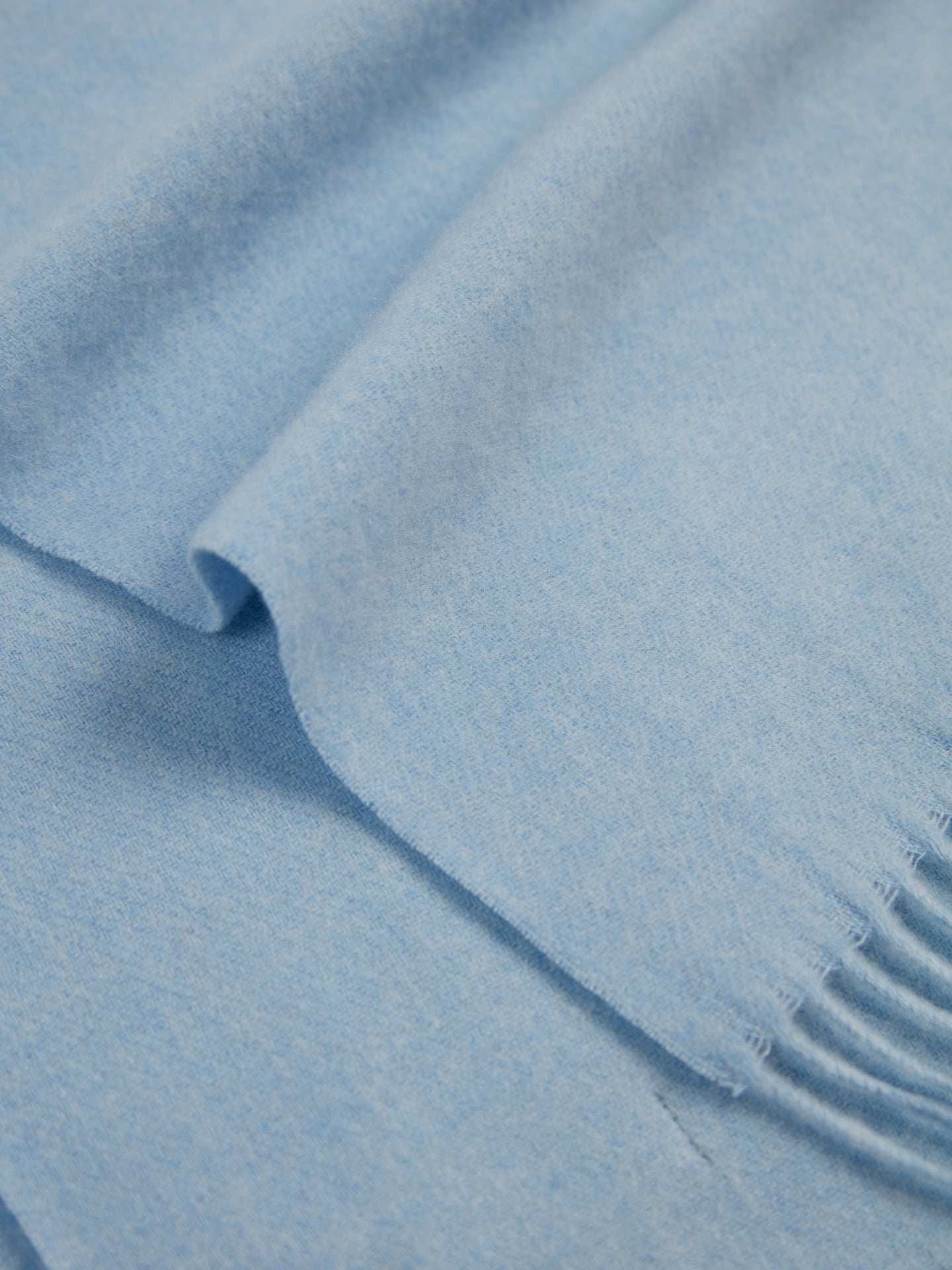 Unisex Cashmere Fringed Scarf Light Blue - Gobi Cashmere