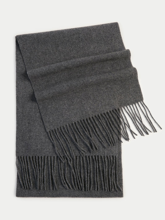 Unisex Cashmere Fringed Scarf Plum Kitten - Gobi Cashmere