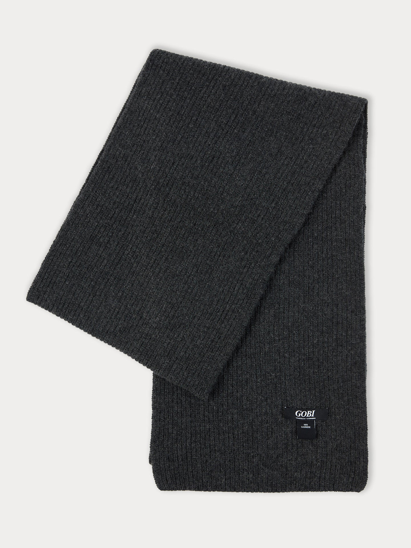 Unisex Cashmere Fisherman Knit Scarf Charcoal - Gobi Cashmere