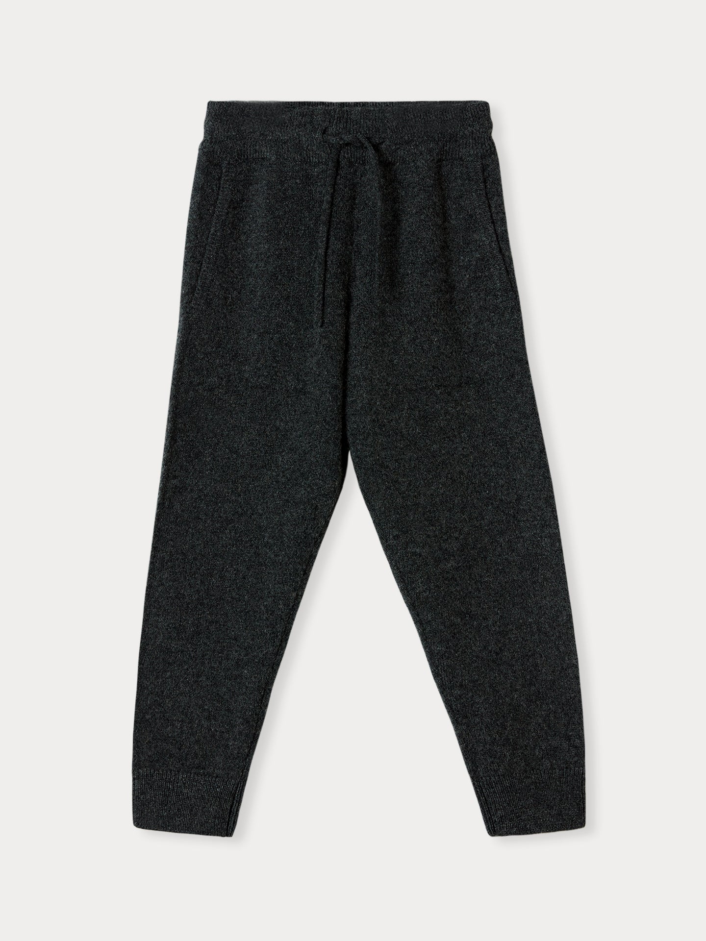 Kids Cashmere Track Pants Gray Pinstripe - Gobi Cashmere