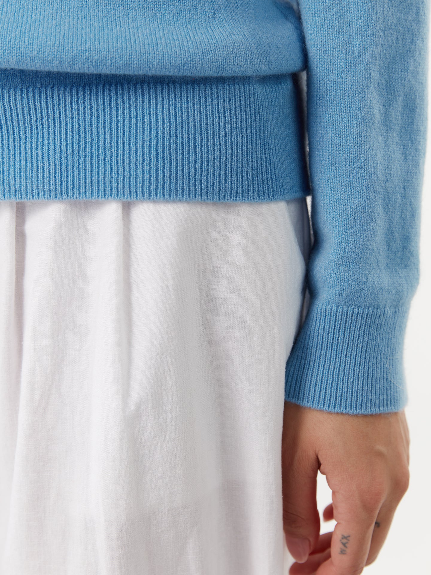 Women's Cashmere Classic Turtleneck Azure Blue - Gobi Cashmere