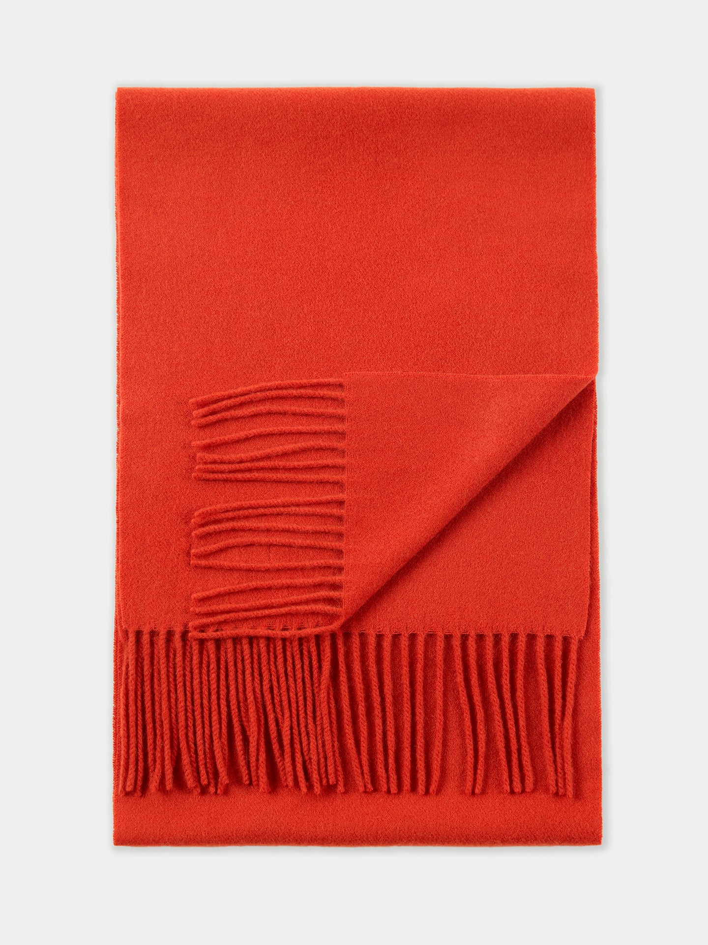 Unisex Cashmere Fringed Scarf Red Clay - Gobi Cashmere