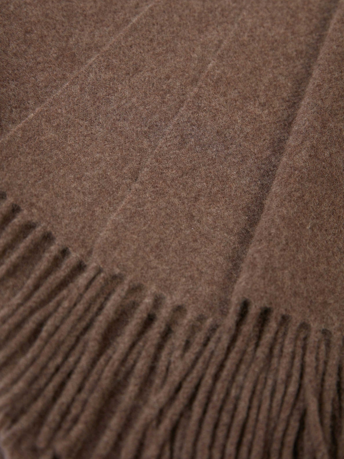 Cashmere Large Blanket With Fringe Cocoa - Gobi Cashmere