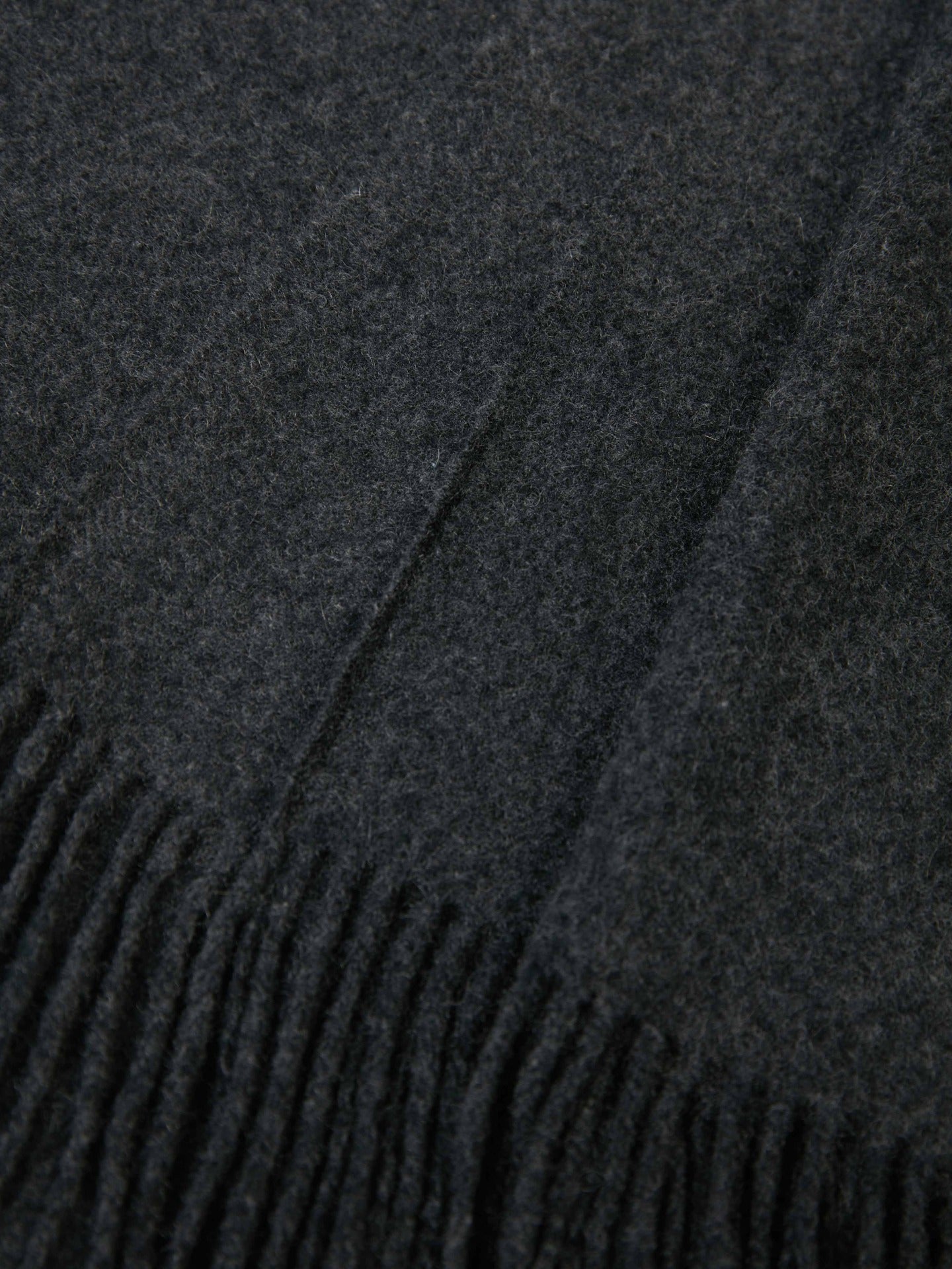 Cashmere Large Blanket With Fringe Charcoal - Gobi Cashmere