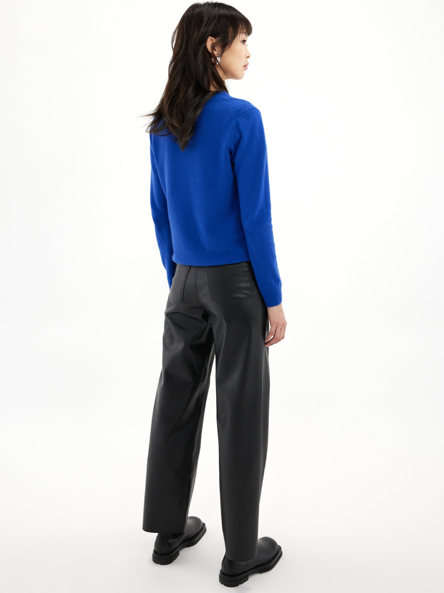 Women's Cashmere V-Neck Sweater Snorkel Blue - Gobi Cashmere