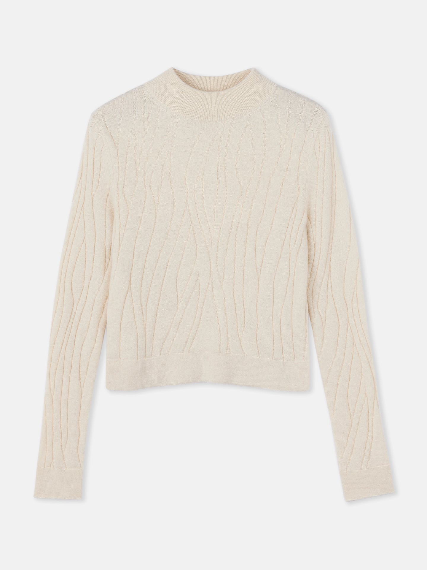 Women's Organic Colour Cropped High Neck Cashmere Sweater Off White - Gobi Cashmere