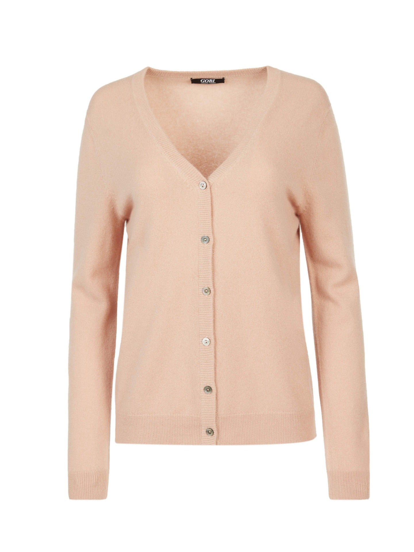 Women's Cashmere V-neck Cardigan Light Camel - Gobi Cashmere